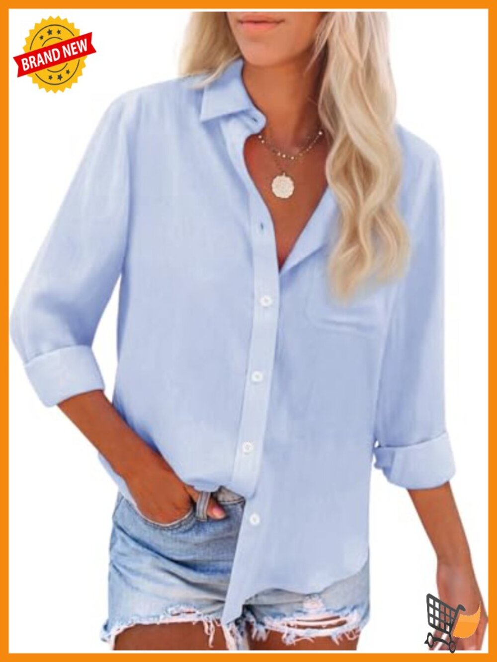 Womens Cotton Oxford Button Down Shirt Long Sleeve Collared Work Blouse
